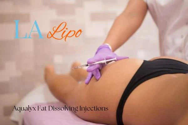 Woman having fat dissolving injections Chester on thighs