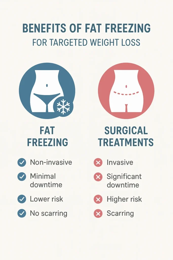 graphic showing the benefits of fat freezing Chester