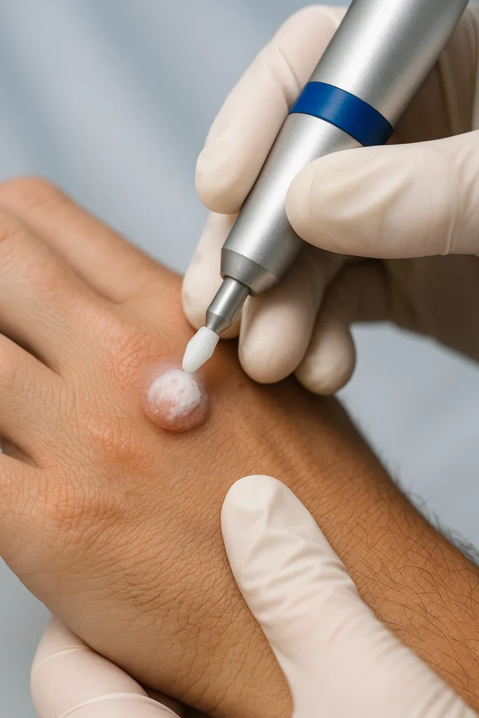 example of wart removal Chester using cryopen