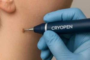 Person receiving skin tag removal Chester